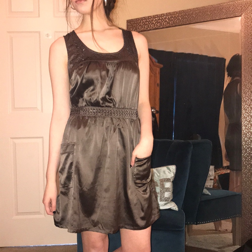 Cute charcoal satin dress!